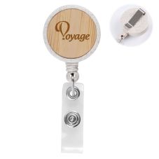 Custom Wheat Straw Retractable Badge Holder w/ Clip