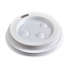 White Dome Sip Hole Lid for 4oz Paper Hot Cups (63mm) - 1000 / Case
