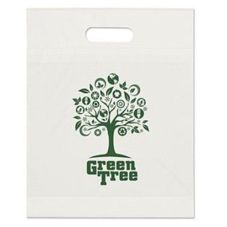 Custom Die Cut Handle Frosted Promotional Plastic Bag - 12"w x 15"h x 3"d