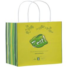 Full Color Custom Matt Finish Paper Shopping Bag - 13.8''w x 11''h x 5.1''d