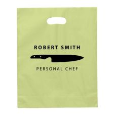 Custom Frosted Die Cut Handle Promotional Plastic Bag - 9.5"w x 14"h