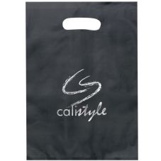 Custom Die Cut Handle Frosted Promotional Plastic Bag - 9.5"w x 14"h