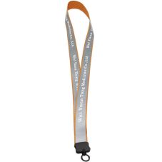 Custom Reflective Polyester Lanyard w/ Attachment - .75"w