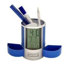 Mesh Desk Caddy & Custom Clock Combo