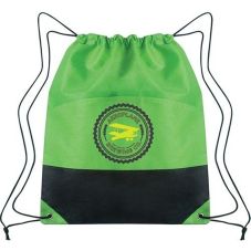 Custom Non-Woven Two-Tone Promotional Drawstring Backpack - 14"w x 17"h