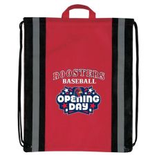 Full Color Reflective Stripe Custom Drawstring Backpack - 16"w x 20"h