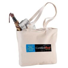 Custom Signature Cotton Zippered Logo Tote Bag - 17.5"w x 12.25"h x 5"d