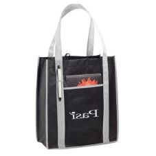 Custom PolyPro Non-Woven Contrast Carry-All Promo Grocery Tote - 13"w x 14.5"h x 6"d