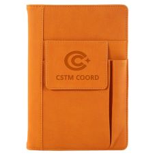 Custom A5 PU Leather Notebook w/ Front Pockets