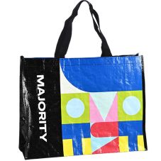 Full Color Custom Laminated PP Woven Tote Bag - 15.7"w x 11.8"h x 6"d