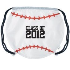 Custom Branded Baseball Drawstring Backpack - 17"w x 14.5"h