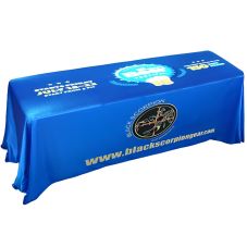 Full Color Custom 4-Sided Flat Table Cover - 8 ft.
