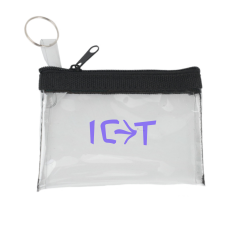 Custom Translucent Zippered Pouch w/ Key Ring