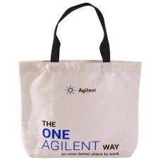 Custom Cotton Canvas Tote w/ Colored Handles - 16"w x 12"h x 3.5"d