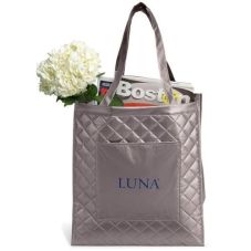 Custom SoHo Quilted Promotional Shopping Tote - 13"w x 15"h x 8"d