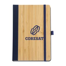 Custom Two-town Bamboo & PU Jotter - 5.7"w x 8.5"h