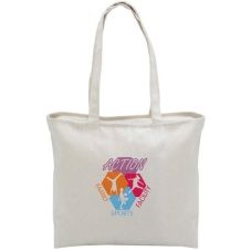 Full Color Cotton Zippered Custom Tote Bag - 17.5"w x 13"h x 5"d