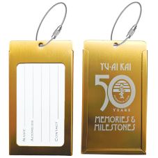 Custom Metal Luggage Tag w/ Cable Strap
