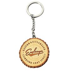 Custom Natural Log Slice Wood Keychain