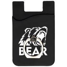Custom Silicone Cell Phone Wallet w/ Ring Phone Stand