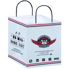 Custom White Paper Takeout Bag - 12"w x 12"h x 10"d
