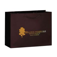 Custom Foil Stamp Matte Laminated Finish Shopping Tote Bag - 17"W X 12.5"H X 5.5"D