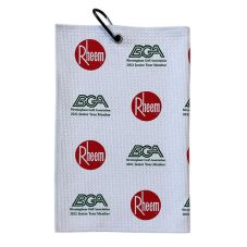 Full Color Custom Tri-Fold Golf Towel w/ Carabiner - 16" x 24"