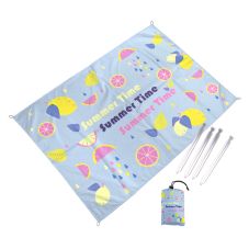 Full Color Custom Waterproof Foldable Picnic Blanket w/ Pouch - 55" x 59"