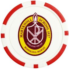 Full Color Poker Chip Shaped Custom Golf Ball Marker