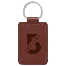 Custom Rectangular PU Leather Key Tag
