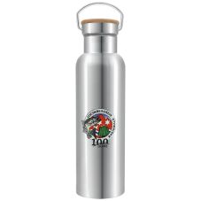 Custom Wood Top Stainless Steel Water Bottles - 20 oz. 