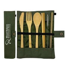 Custom Eco-Friendly Bamboo Dining Utensils Set - 7.87''