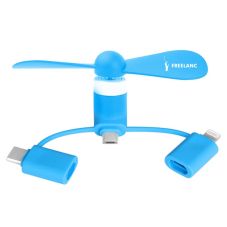Custom USB Mini Fan w/ 3-in-1 Connector