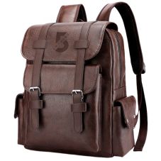Custom Vintage PU Leather Backpack - 14''