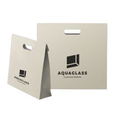Custom Die Cut Handle Shopper Paper Bag - 9.8"w x 9.8"h x 3.15"d