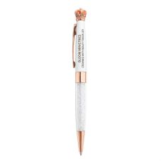 Custom Crown Top Ballpoint Pen w/ Small Crystal