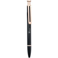 Custom Aluminum Click Ballpoint Pen w/ Gold Accents