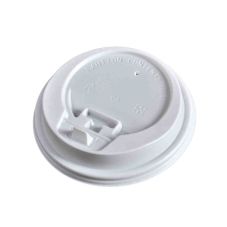 White Plastic Reclosable Lid for 8oz Paper Hot Cups (80mm) - 1000 / Case