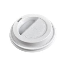 White Traveler Lids for 8oz Paper Hot Cups (80mm) - 1000 / Case