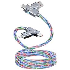 Custom 4-in-1 Light Up Flowing Charging Cable