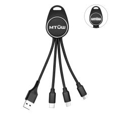 Custom 3-in-1 Light Up Logo Charging Cable