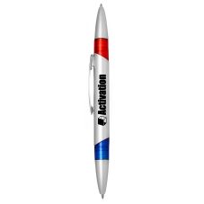 Custom Silver Double Sided Twist Pen