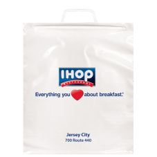 Full Color Molded Finger Grip Handle Custom Plastic Bags - 12"w x 14"h x 3"d