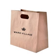 Custom Natural Kraft Paper Grocery Bags - 11" W x 5.9" Gussets x 11" H
