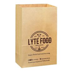 Custom Natural Kraft Paper Grocery Bags - 13"W x 5.9"Gussets x 16.5"H