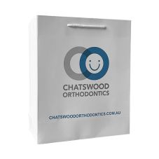Custom Euro Handle  Paper Shopping Bag  - 9.5"W x 11.5"H x 4"D