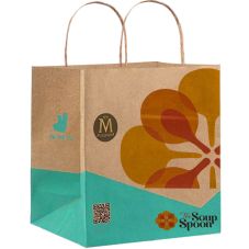 Full Color Custom Kraft Paper Shopping Bag - 9.4''w x 10.6''h x 6.7''d