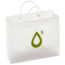 Custom Frosted Euro Plastic Shopper Tote Bag - 11"W x 8"H x 3"D