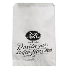 Custom White Kraft Merchandise Bag - 5.9"w x 8.5"h x 2"d