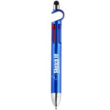 Custom 4-color Ballpoint Pen w/ Stylus & Stand